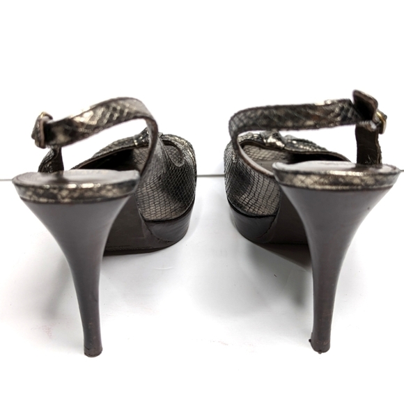 Stuart Weitzman Sable Antique Viper Karnival Slingback Heeled Sandal Size 7.5 - Picture 5 of 10
